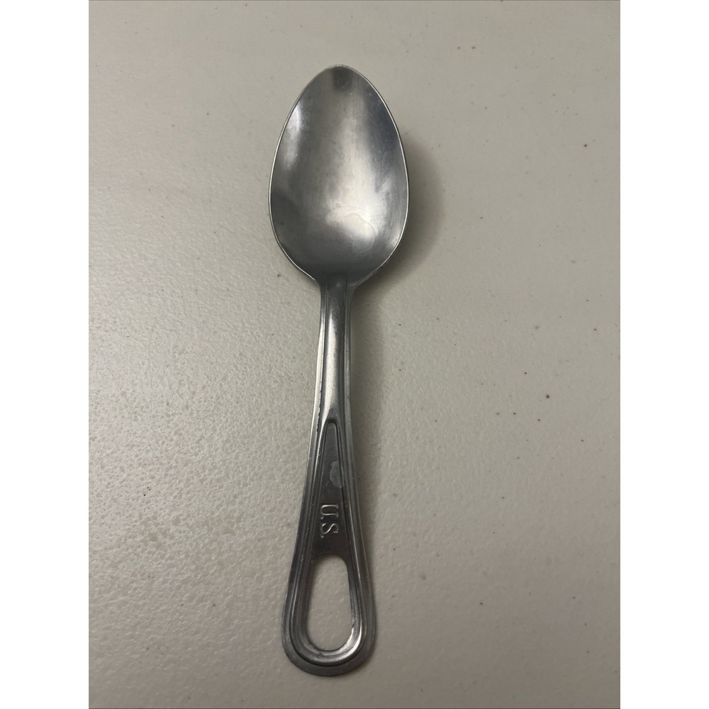 Vintage Stainless Steel - US Mess Spoon - Wallco Military Utensil Gear